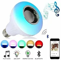 Bluetooth Enabled Smart Colour Changing LED Music Light Bulb lamp (6 Watt), E27 and B22 led Smart Light Lamp with Bluetooth Speaker RGB Self Changing Color Lamp with Remote Control-thumb1