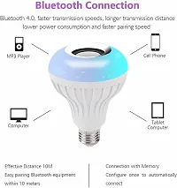 Bluetooth Enabled Smart Colour Changing LED Music Light Bulb lamp (6 Watt), E27 and B22 led Smart Light Lamp with Bluetooth Speaker RGB Self Changing Color Lamp with Remote Control-thumb2