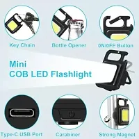 New LED Keychain Flashlight 021 Rechargeable 4 Light Modes, Bottle Opener-thumb1
