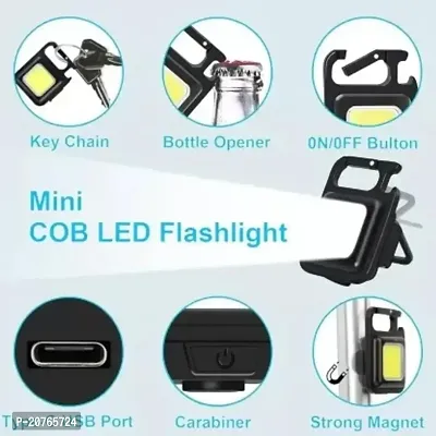 New LED Keychain Flashlight 021 Rechargeable 4 Light Modes, Bottle Opener-thumb2