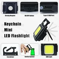 USB Rechargeable LED COB Mini Flashlights Bright light with keychain Torch LED-thumb2