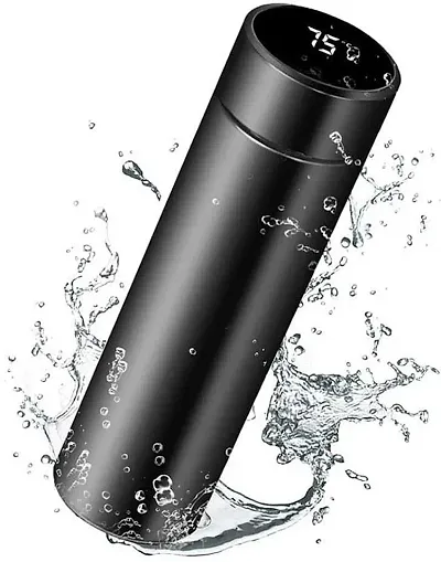 Water Bottle with LED Temperature Display 500ml Black