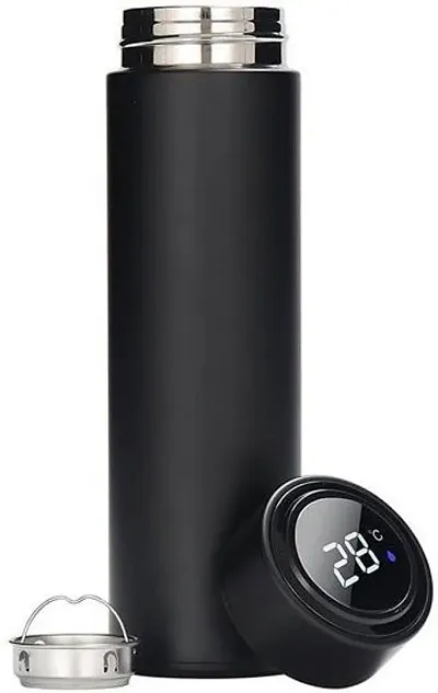 Water Bottle with LED Temperature Display 500ml Black