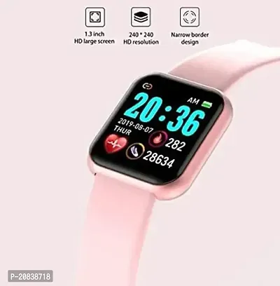 Waterproof D-20 Smart Watch Bluetooth Smartwatch with Blood Pressure Tracking, Heart Rate Sensor and Basic Functionality for All Women and Girls - Pink-thumb3