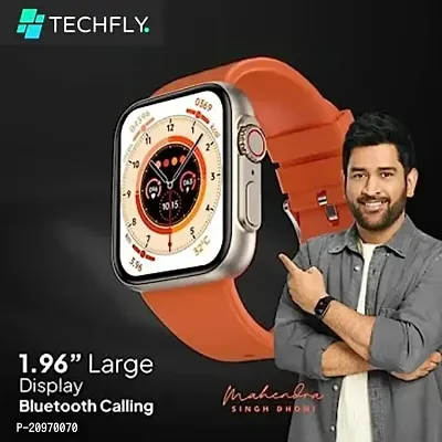 Techfly T-800 Ultra Series 10 1.96 Biggest Display Smart Watch with Bluetooth Calling, Voice Assistant 123 Sports Modes, 8 Unique UI Interactions, SpO2, 24/7 Heart Rate