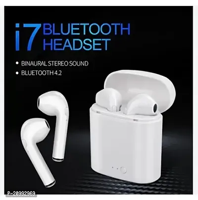 I7s bluetooth headphone wireless good quality sound Bluetooth Headset  (White, In the Ear)-thumb0