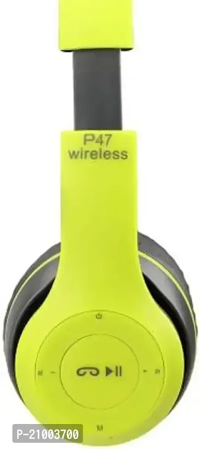 Good Quality Stylish Adjustable P47 wireless Sports Headset Bluetooth Headsetnbsp;nbsp;(Green, On the Ear)