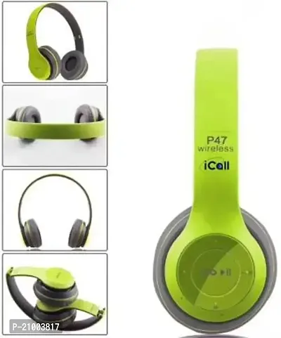 BestSound Latest P47 With Mic With 6 Hour Battery Backup Bluetooth Headsetnbsp;nbsp;(Green, On the Ear)-thumb3