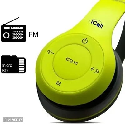 BestSound Latest P47 With Mic With 6 Hour Battery Backup Bluetooth Headsetnbsp;nbsp;(Green, On the Ear)-thumb2