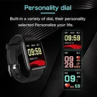 D116 Fitness Smart Band Activity Tracker Smartwatch with Sleep Monitor, Step Tracking, Heart Rate Sensor for Men, Women, Kids (Black)-thumb2