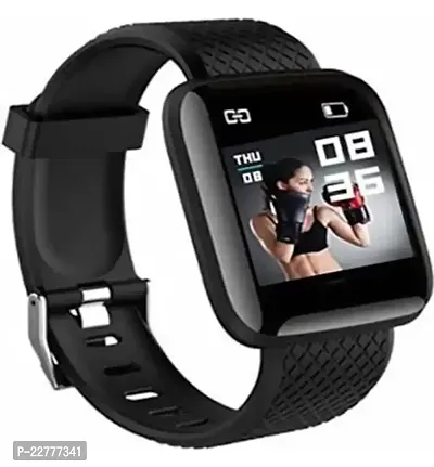 Modern ID116 Bluetooth Smartwatch Wireless Smartwatch  (Black Strap, Free size)