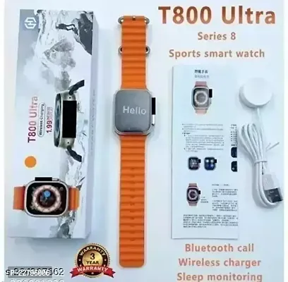 LEZZIE Big Screen HD Smart Watch Support Heart Rate Smartwatch Smartwatch(Orange Strap)-thumb0