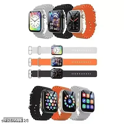 LEZZIE Big Screen HD Smart Watch Support Heart Rate Smartwatch Smartwatch(Orange Strap)-thumb3
