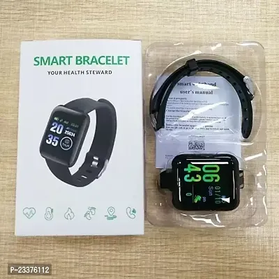 TakenID116 Plus Smart Bracelet Fitness Tracker Color Screen Smartwatch Heart Rate Blood Pressure Pedometer Sleep Monitor (Black)-thumb0