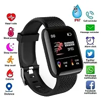 TakenID116 Plus Smart Bracelet Fitness Tracker Color Screen Smartwatch Heart Rate Blood Pressure Pedometer Sleep Monitor (Black)-thumb2