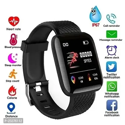 TakenID116 Plus Smart Bracelet Fitness Tracker Color Screen Smartwatch Heart Rate Blood Pressure Pedometer Sleep Monitor (Black)-thumb3