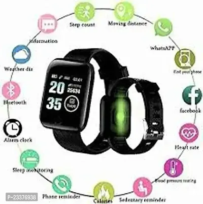 ID116 ULTRA HEART RATE MULTI FACES SMART WATCH BLACK(PACK OF 1) Smartwatch  (Black Strap,
