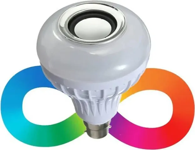 Smart Colour Changing Bluetooth Speaker LED Music Light Bulb Lamp With Remote Control Compatible For All Device ( Multicolour)