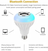 Smart Colour Changing Bluetooth Speaker LED Music Light Bulb Lamp With Remote Control Compatible For All Device ( Multicolour)-thumb1