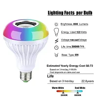 Smart Colour Changing Bluetooth Speaker LED Music Light Bulb Lamp With Remote Control Compatible For All Device ( Multicolour)-thumb2