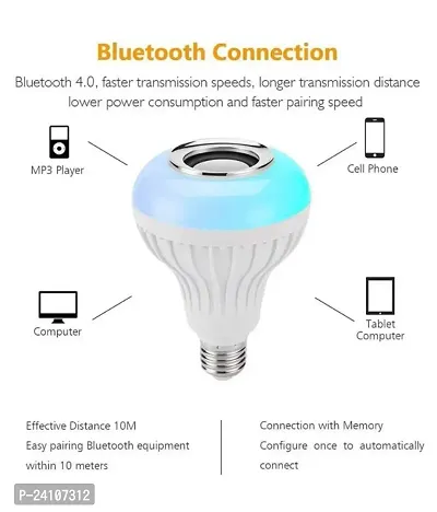 STONX Music Light Bulb With Bluetooth Speaker, 7W, B22 RGB Self Changing Color Lamp Built-In Audio Speaker-Pack of 1-thumb3