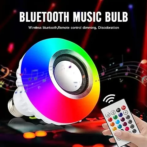 Mcsmi LED Bulb with Speaker, E27 LED Music Light Bulb with Bluetooth RGB Changing Color Lamp Built-in Audio Speaker with Remote C