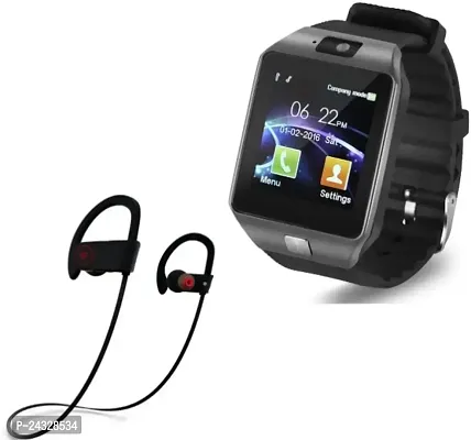 Smart Watch with Accessories Combo Pack of Bluetooth Wireless Magnetic Earph