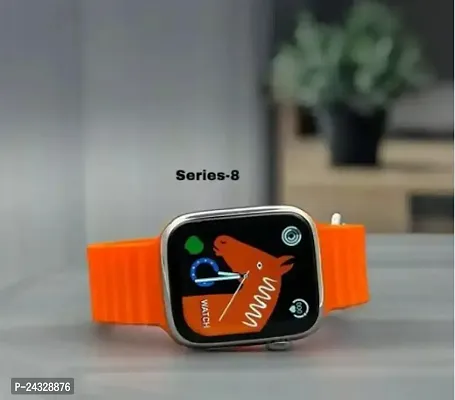 8 Smart Watch T800 Ultra Men Two Watch NFC Door Unlock Smartwatch Bluetooth Call Wireless Charge Fitness Bracelet (Orange)-thumb0