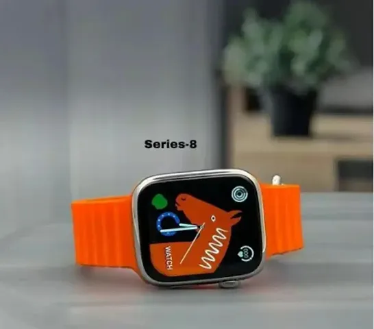 8 Smart Watch T800 Ultra Men Two Watch NFC Door Unlock Smartwatch Bluetooth Call Wireless Charge Fitness Bracelet (Orange)