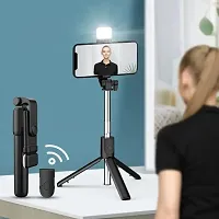 R1s Bluetooth Selfie Sticks with Remote and Selfie Light, 3-in-1 Multifunctional Selfie Stick Tripod Stand Compatible with iPhone/OnePlus/Samsung/Realme  All Smartphones/Go Pro (Black)-thumb2