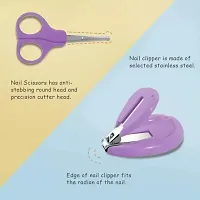 Rabit Baby Grooming Kit, Baby Nail Clipper/Nail Chopper/ Nail Cutter Safety Cutter Toddler Infant Scissor Manicure care -Purple Color- (4-in-1-set)-thumb2