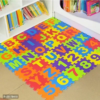36 Pieces Mini Puzzle Foam Mat for Kids Interlocking Learning Alphabet and Number Mat for Kids-thumb0