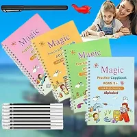 Sank Magic Practice Copybook, (4 BOOK + 10 REFILL+ 1 pen + 1 grip) Number Tracing Book for Preschoolers with Pen, Magic Calligraphy Copybook Set Practical Reusable Writing Tool Simple Hand Lettering-thumb2