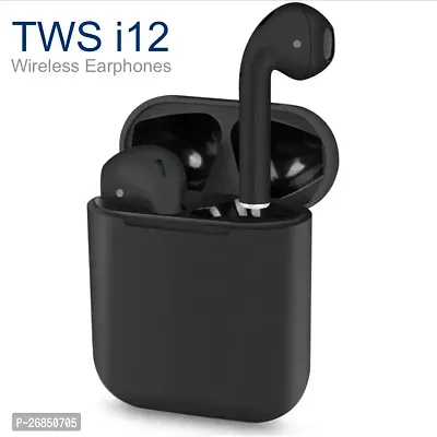 In pods i12 Earphone Stereo v5.0 with Touch Sensor Bluetooth Headset Bluetooth Headset  (Black, True Wireless)-thumb0