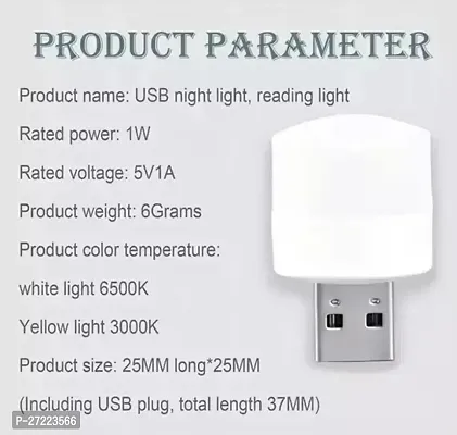 Usb Mini Led Night Light Cool White Usb-Pack Of 3 Led Lightnbsp;-thumb3