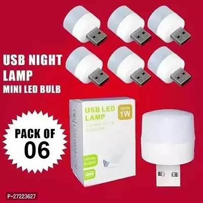 Usb Mini Led Night Light Cool White Usb-Pack Of 6 Led Lightnbsp;-thumb0
