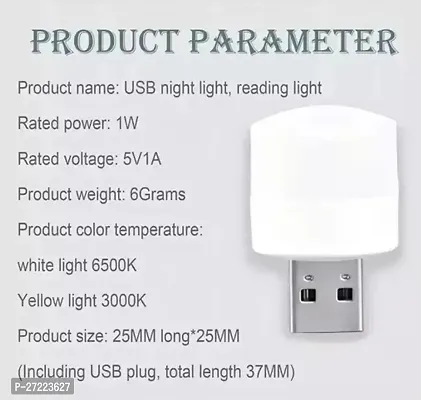 Usb Mini Led Night Light Cool White Usb-Pack Of 6 Led Lightnbsp;-thumb3