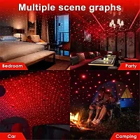 USB Star Projector Night Light, Car Roof Lights, Portable Adjustable Romantic Interior Car Lights, Portable USB Night Light Decorations for Car, Ceiling, Bedroom (Red)-thumb1