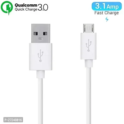 Siwi Fast Charging  Data USB Cable for Sony Xperia E USB Cable | Micro USB Data Cable | Sync Quick Fast Charging Cable | Charger Cable | Android V8 Cable (3.1 Amp, 1 Meter, WM, White)-thumb3