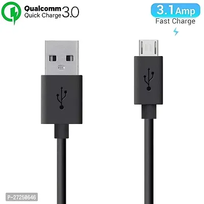 Siwi Fast Charging  Data USB Cable for Lenovo A6600 Plus USB Cable | Micro USB Data Cable | Sync Quick Fast Charging Cable | Charger Cable | Android V8 Cable (3.1 Amp, 1 Meter, BM, Black)-thumb3