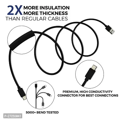 5W to 20W Type-C USB Cable for Realme 10 USB Cable Original Like | Charger Cable | Rapid Quick Dash Fast Charging Cable | Data Sync Cable | Type C to USB-A Cable (4 Amp, 1 Meter/3.2 Feet, TC8, Black)-thumb3