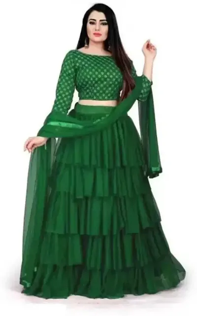 Fancy Net Ruffle Lehenga Choli For Women