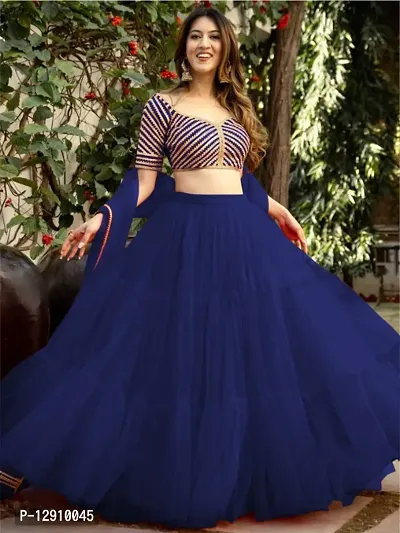 Crop top Lehenga With Halter Neck Blouse By Fashion Mantra