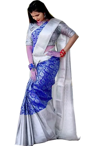 Elegant Banarasi Silk Jacquard Saree With Unstitched Blouse Piece For Women