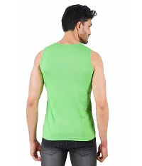 CHECKERSBAY Mens Printed Cotton Jersey Sleeveless T Shirt (Large, Yellow,Green)-thumb2