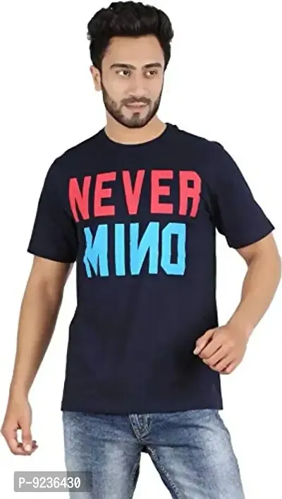 CHECKERSBAY Men's Round Neck Printed T-Shirt (TSP-NA-Nevermind)