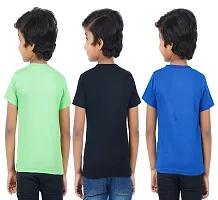 DELEDA Boys & Girls Printed Cotton Jersey T Shirt Pack of 4(Black,Royal Blue,Orange,Green, 5-6 Years)-thumb1