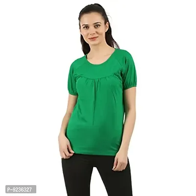 CHECKERSBAY Womens Cotton T-Shirt (LT-CC-GN Green)-thumb0