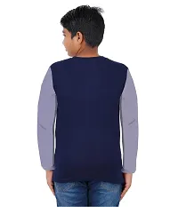 CHECKERSBAY Boys Cotton Printed Full Sleeve T-Shirt (5-6 Years, Blue)-thumb1