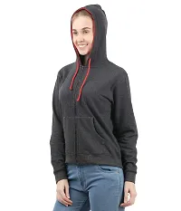 checkersbay Hooded Solid Girls Sweatshirt-thumb1